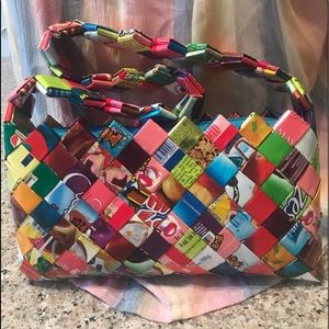 Colorful Candy Wrapper OOAK 5.5X10.5” Bag Purse